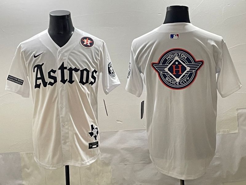 Men 2025 Houston Astros Blank White Five generations Joint Name Nike MLB Jersey style 33